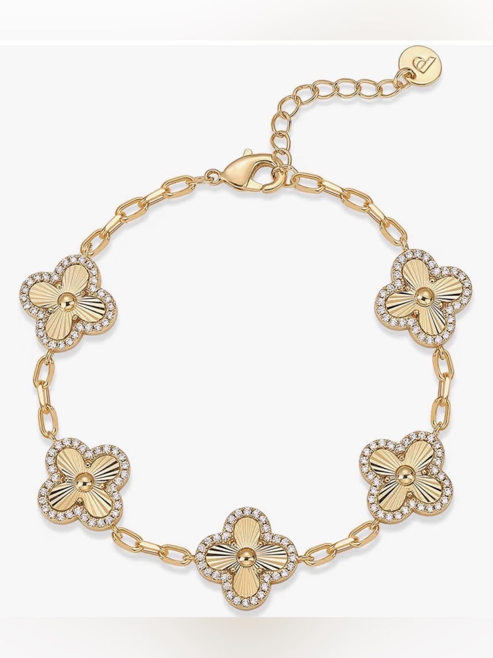 NWT 14K Gold Plated Clover Bracelet